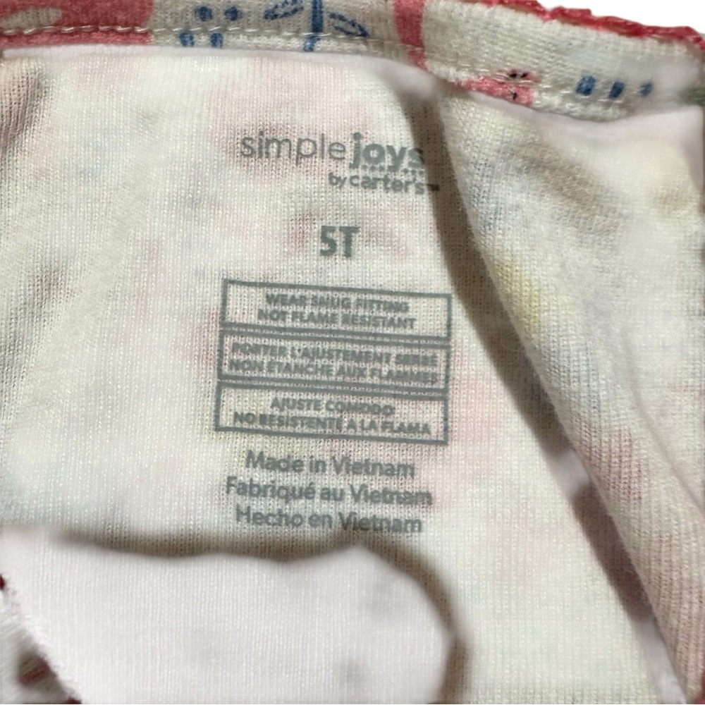 Simple Joys Carter’s Pink Dinosaur Pajama Sleeper Zipper Cotton Toddler Girls 5T - Picture 3 of 4